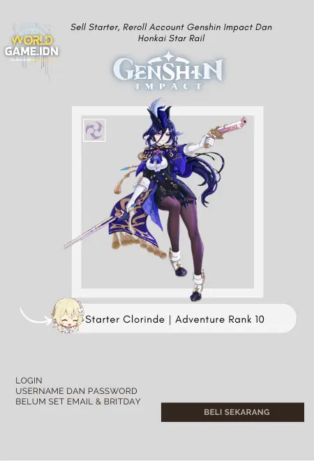 Starter Clorinde | Adventure Rank 10 Lumine MC