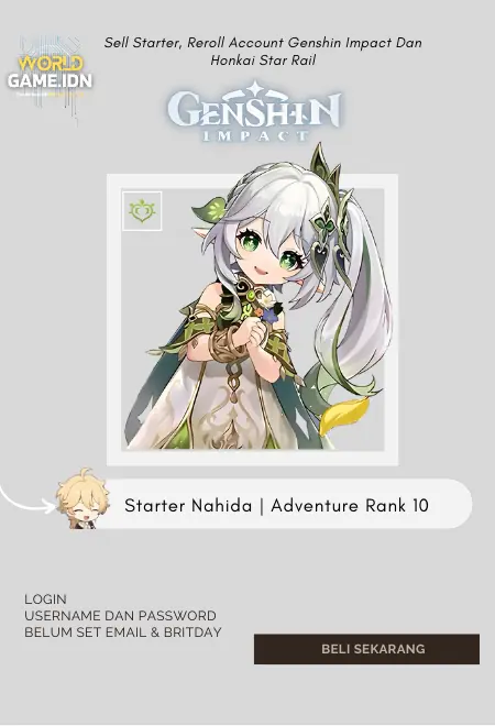 Starter Nahida | Adventure Rank 10 Aether Mc