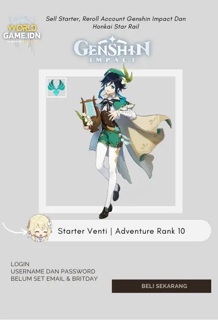 Starter Venti | Adventure Rank 10 Lumine MC
