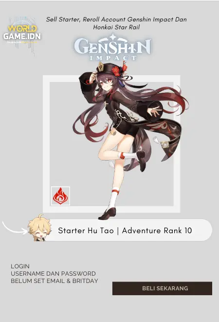Starter Hu Tao | Adventure Rank 10 Aether Mc