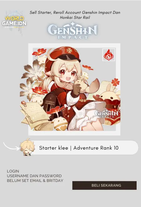 Starter Klee | Adventure Rank 10 Aether Mc