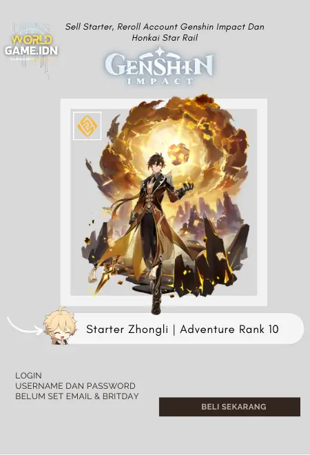 Starter Zhongli | Adventure Rank 10 Aether Mc