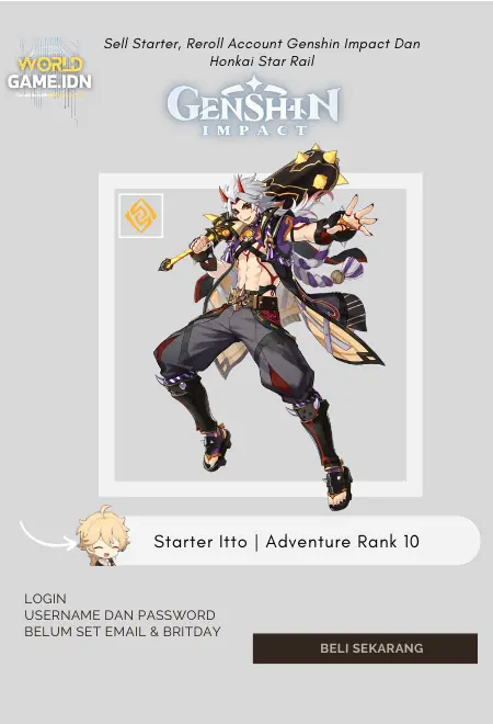 Starter Itto | Adventure Rank 10 Aether Mc