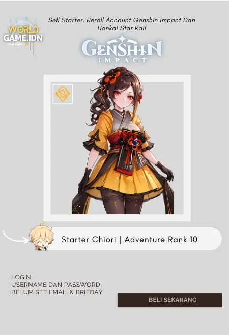 Starter Chiori | Adventure Rank 10 Aether Mc