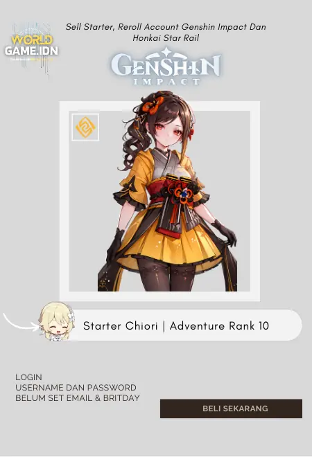 Starter Chiori | Adventure Rank 10 Lumine MC