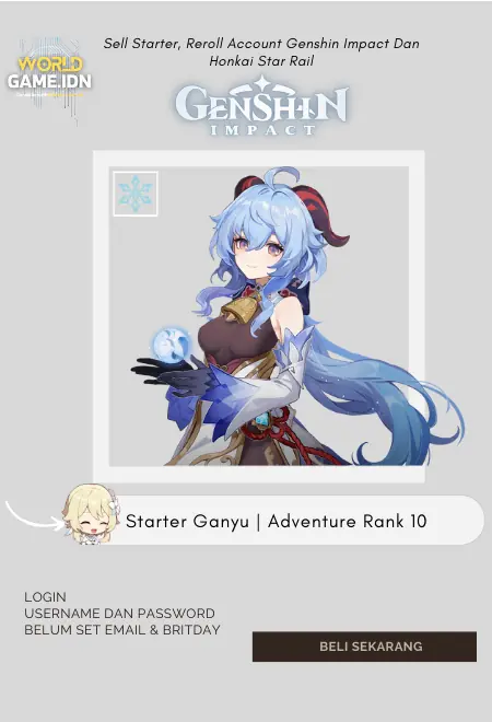 Starter Ganyu | Adventure Rank 10 Lumine MC